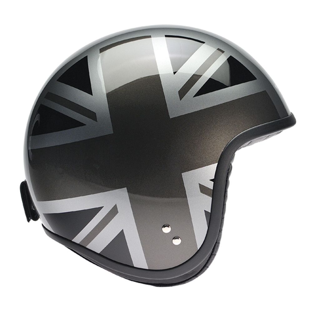 80512 - Silver Mono Union Jack Sides Davida Jet Helmet - Davida Motorcycle helmets - 1