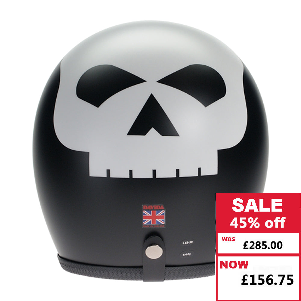 Speedster Helmet - Matt Black with White Skull
