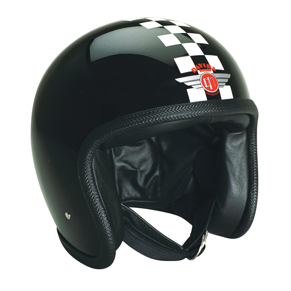 90270 - Black White Check Davida Speedster Helmet - Davida Motorcycle helmets