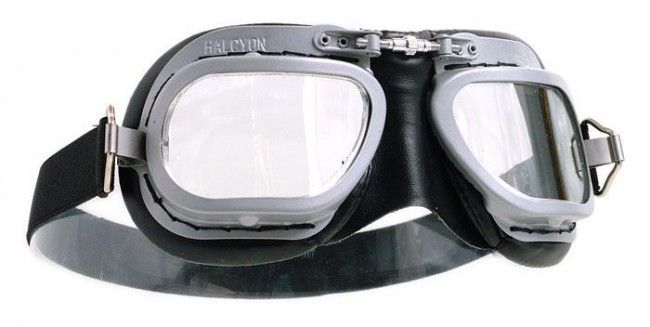 Halcyon Goggles Mk 10 - Black PVC - Davida Motorcycle helmets - 1